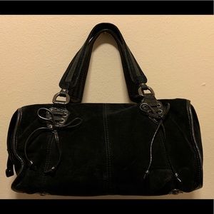 Donald J Pliner Leather and Swede Large Handbag